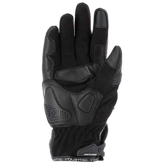 Vquattro Road Star Sport Leather Gloves Black