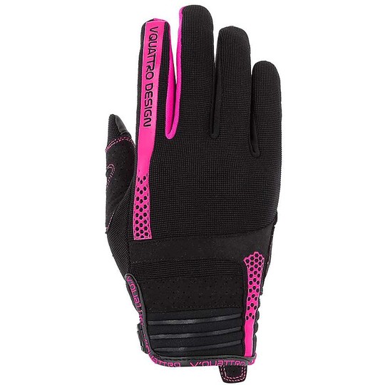 Vquattro Rush 18 Lady Women's Black Motorcycle Cross Enduro Gloves Pink Black
