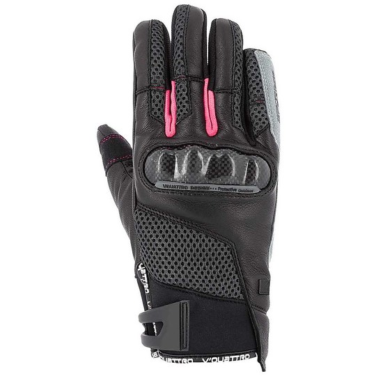 Vquattro SP 18 Lady Women's Sport Leather and Fabric Gloves Black Pink