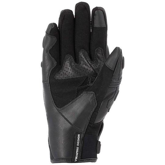 Vquattro Sport Max Sport Black Leather Gloves