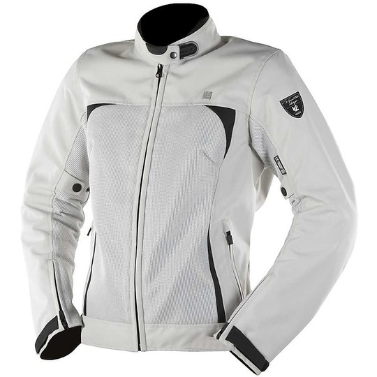Vquattro Tarah White Women's Motorcycle Jacket in Summer Fabric For