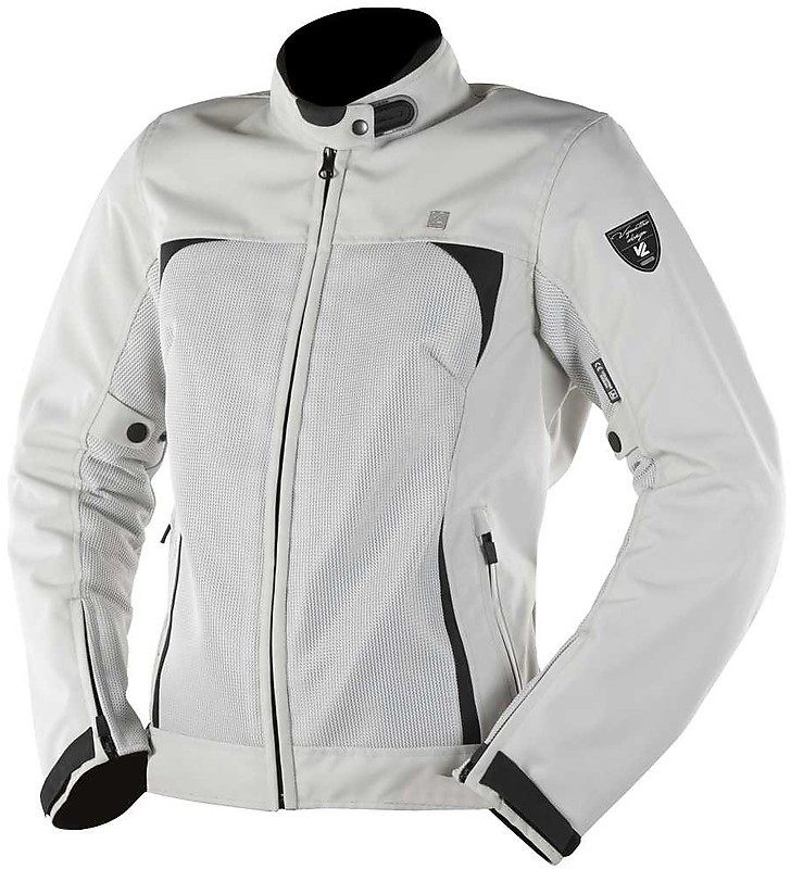 Vquattro Tarah White Women's Motorcycle Jacket in Summer Fabric For