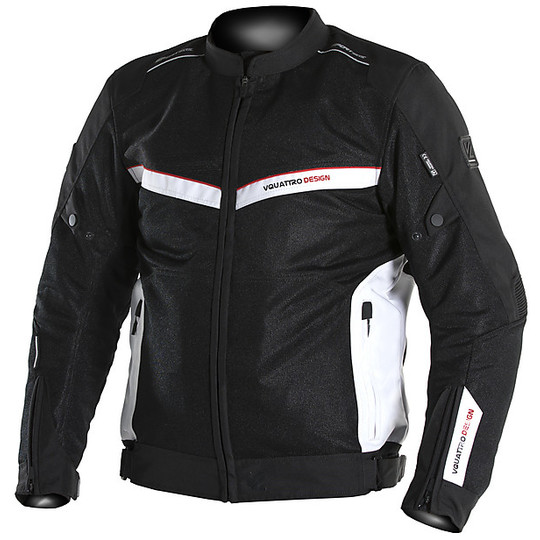 Vquattro VE 51 Perforated Motorcycle Jacket in Black Fabric