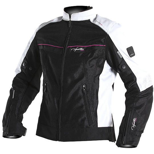 Vquattro VE21L Women's Summer Motorcycle Jacket in Black Fabric
