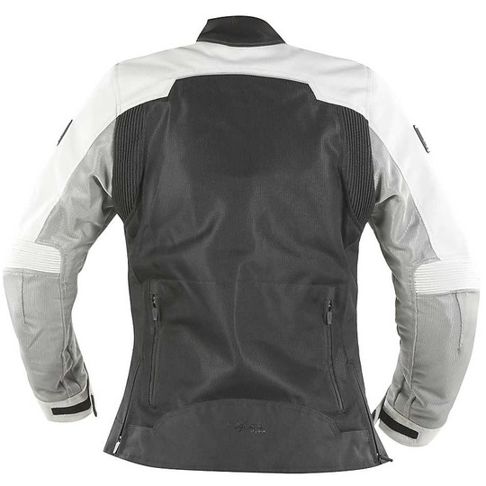 Vquattro VE51L Women's Motorcycle Jacket in Gray Fabric Fuchsia