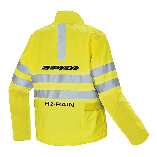 Wasserdichter teilbarer Motorrad-Regenanzug-Kit 2tlg Spidi H2 LIFE RAIN Schwarz Gelb