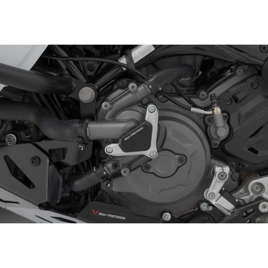 Water Pump Guard Black / Silver Sw-Motech SCT.22.114.10002 For Ducati Models