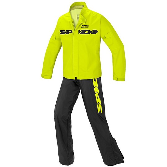 Waterproof Divisible Motorcycle Rain Suit Kit 2pcs Spidi SPORT RAIN KIT Black Yellow