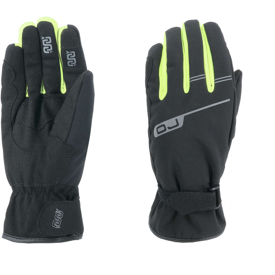 Waterproof Motorcycle Gloves Certified Oj Atmosphere G204 WIRE Black Yellow Fluo
