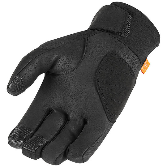 Waterproof Motorcycle Gloves Icon TARMAC 2 Black