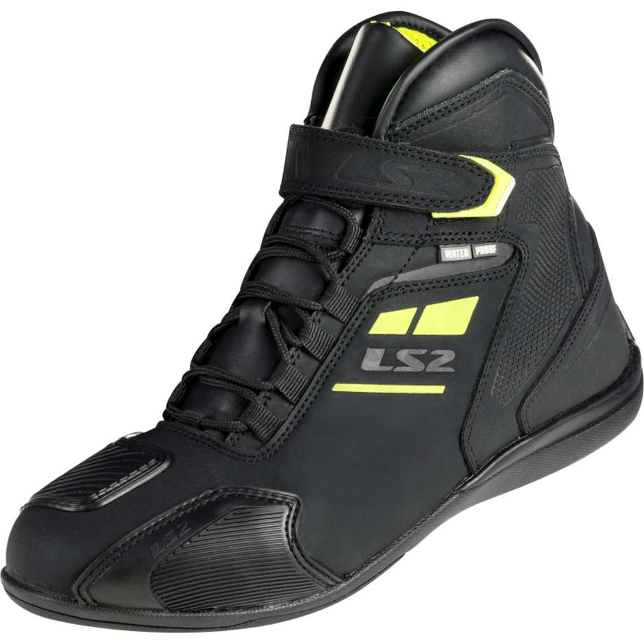 Waterproof Sport Motorcycle Shoes Ls2 GARRA LADY WP Black HV Yellow