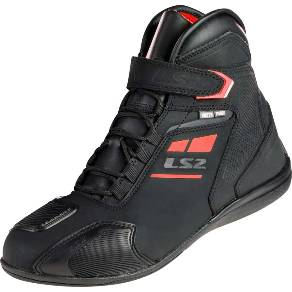 Waterproof Sport Motorcycle Shoes Ls2 GARRA MAN WP Black Red