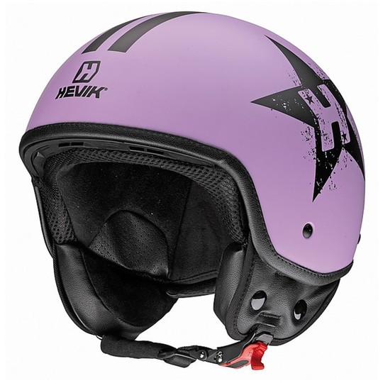 Weinlese-Motorrad-Helm Hevik Purple undurchsichtig