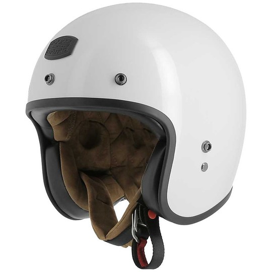Weinlese-Motorrad-Sturzhelm-Jet Astone Bellair Weiß
