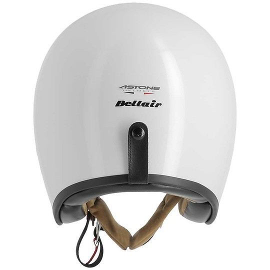 Weinlese-Motorrad-Sturzhelm-Jet Astone Bellair Weiß