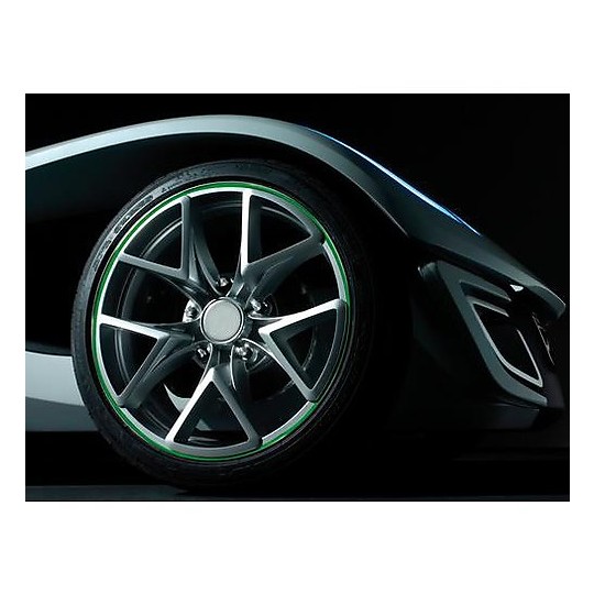 Wheel Profiles Pre-Shaped Motorcycle Stickers Green Lampa for Rims (17 "-18" -19 "-20")