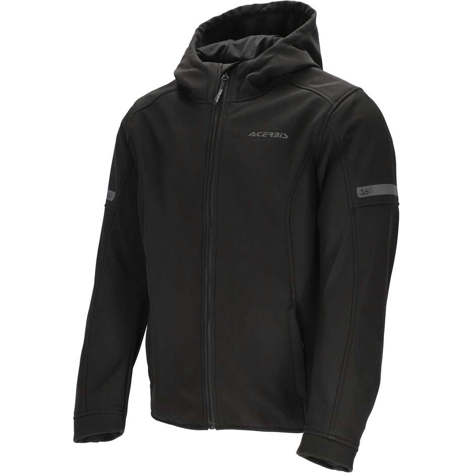 Windproof Motorcycle Jacket in ACERBIS CE AC50 Black Fabric