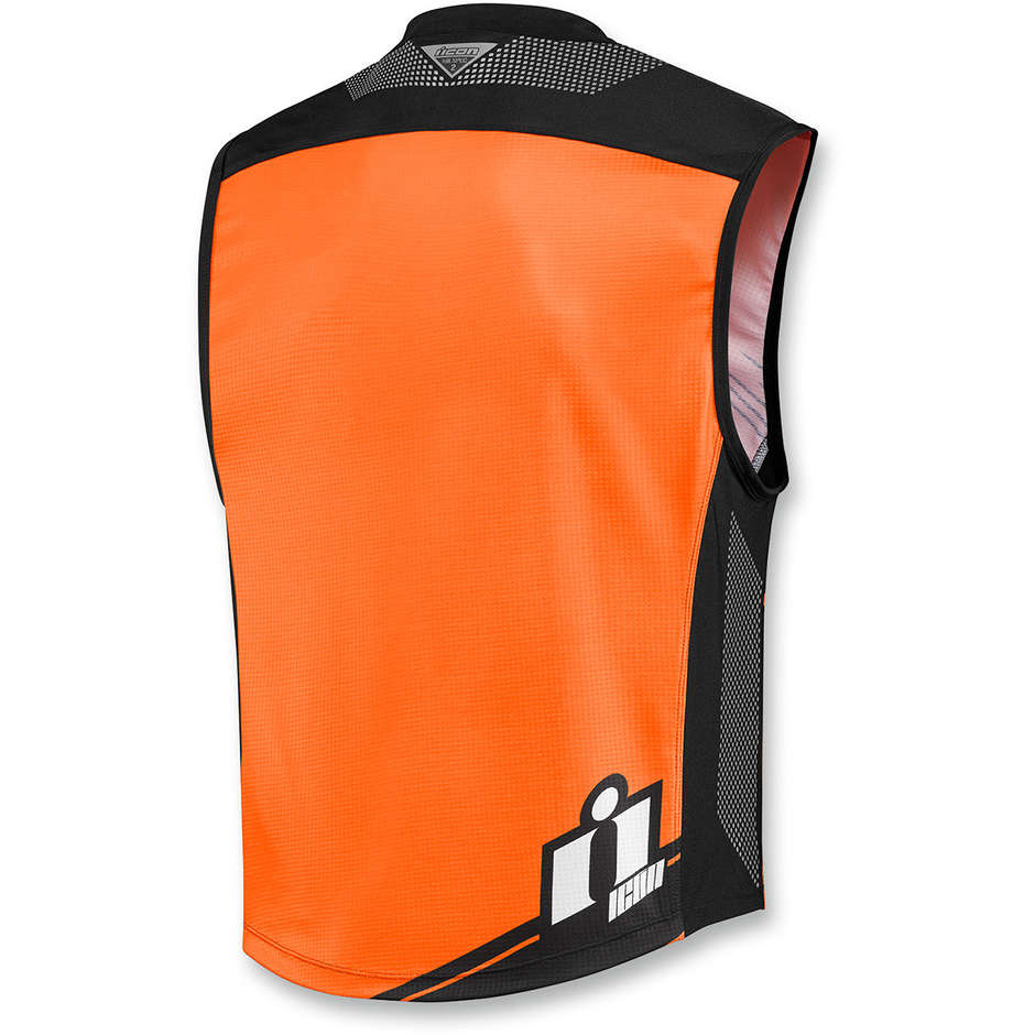 Windproof Motorcycle Vest in Icon MIL-SPEC 2 Orange Hi-Vision Fabric