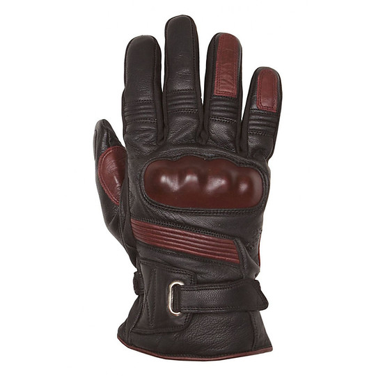 Winter Motorcycle Gloves Helstons Leather Model Vertigo Black Bordeaux