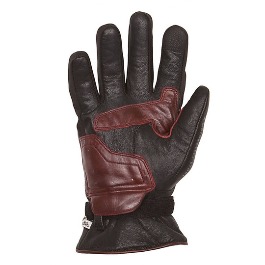 Winter Motorcycle Gloves Helstons Leather Model Vertigo Black Bordeaux