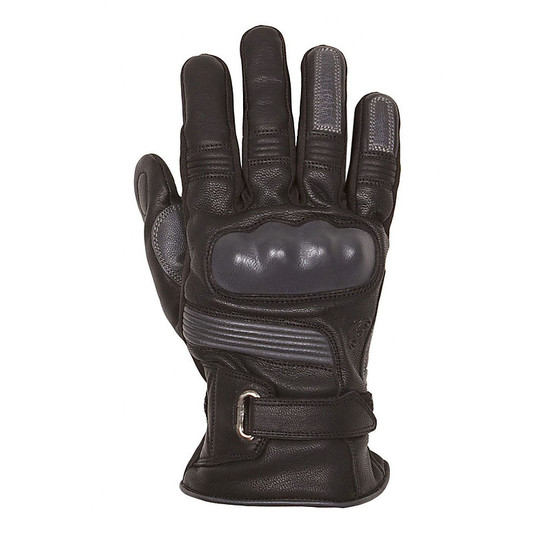 Winter Motorcycle Gloves Helstons Leather Vertigo Model Black Gray