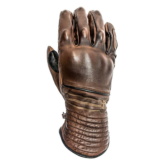 Winter Motorcycle Gloves in Full Grain Leather Helstons Model Rider Camel