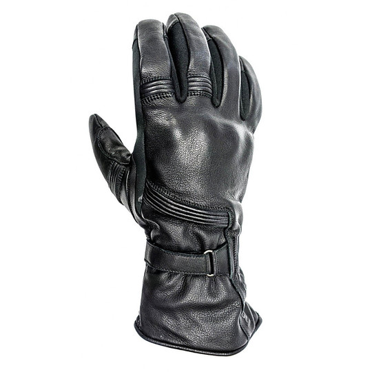 Winter Motorcycle Gloves in Full Grain Leather Helstons Model Titanium Black
