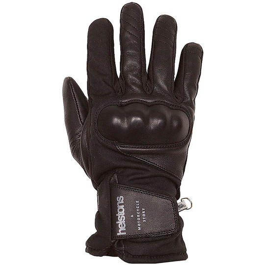 Winter Motorcycle Gloves In Leather Helstons Model Curtis Black