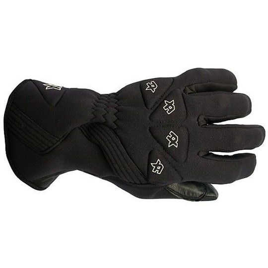 Winter Motorcycle Gloves In Neroprene and Leather Hand X-Cortina Black Rain