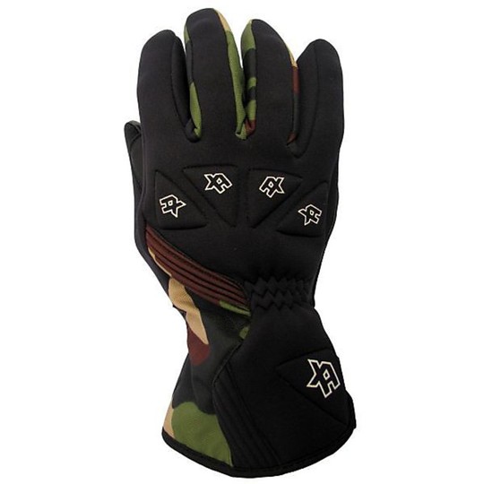 Winter Motorcycle Gloves In Neroprene and Leather Hand X-Force Stelvio Rain