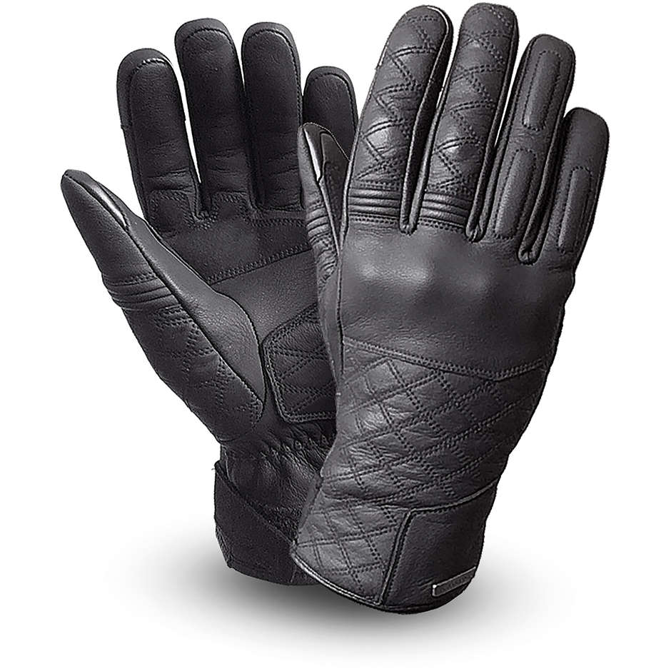 Winter Motorcycle Gloves in Tucano Urbano DIAMOND 9106HM Black Leather
