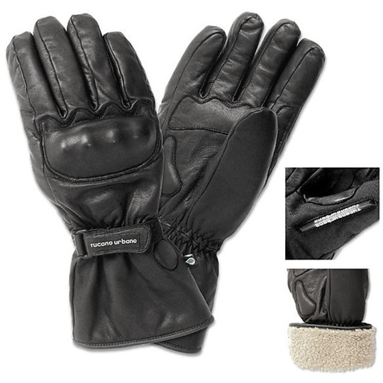 Winter Motorcycle Gloves Tucano Urbano Aviator Leather With Protections