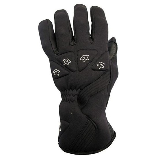 Winter Motorrad-Handschuhe In Neroprene und Leder Hand X-Cortina Schwarzer Regen