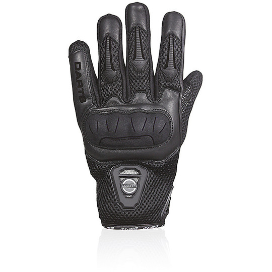 Woman Darts Summer Motorcycle Gloves in Fabric and Leather Leader Lady Black Certificate