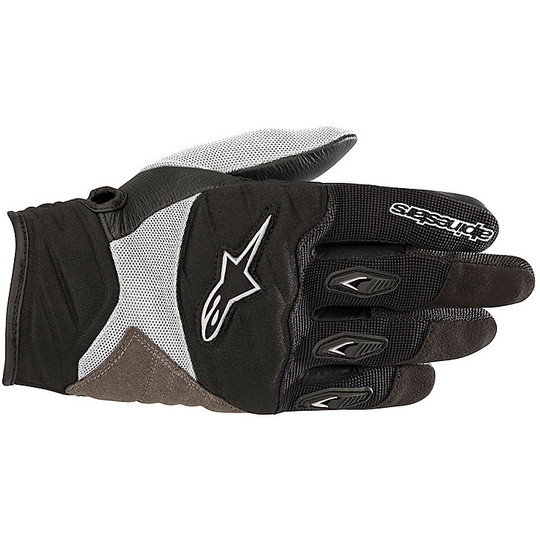 Woman Motorcycle Gloves In Alpinestars Fabric Star SHORE Black White
