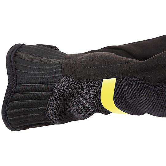 Woman Motorcycle Gloves in Tucano Urbano Fabric 9962HW Lady Black Fluo Yellow Pen
