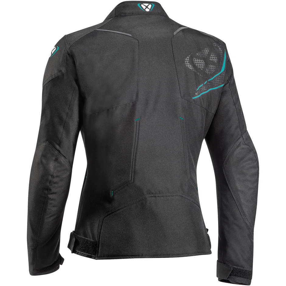 Woman Motorcycle Jacket in 2in1 Sport Fabric Ixon LUTHOR Lady Black Emerald