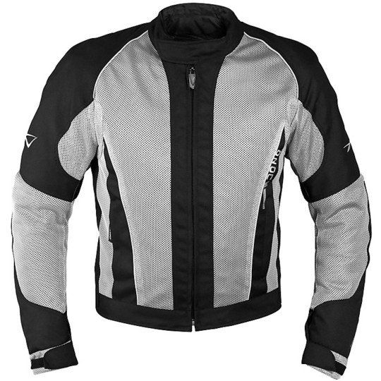 Woman Motorcycle Jacket In A-Pro Summer Fabric CLOUD LADY Black Gray