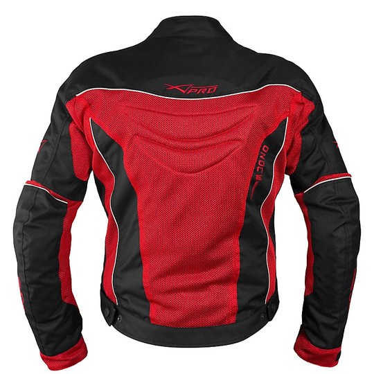 Woman Motorcycle Jacket In A-Pro Summer Fabric CLOUD LADY Black Red