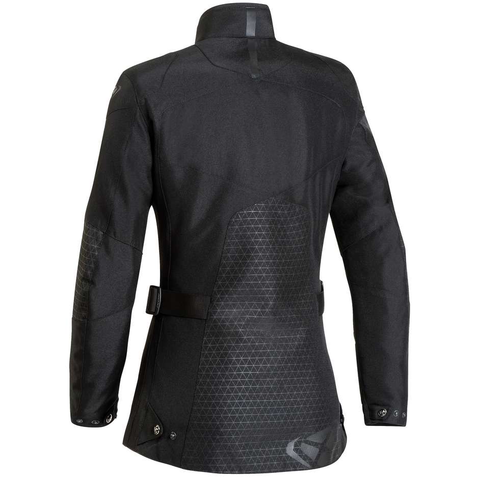 Woman Motorcycle Jacket In Black Ixon BLOOM Fabric