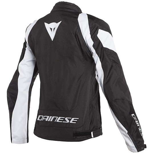 Woman Motorcycle Jacket In Dainese Fabric EDGE LADY TEX Black White