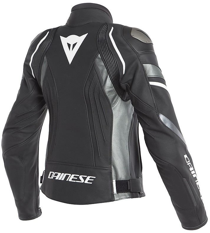 Woman Motorcycle Jacket In Dainese Leather AVRO 4 LADY Black White