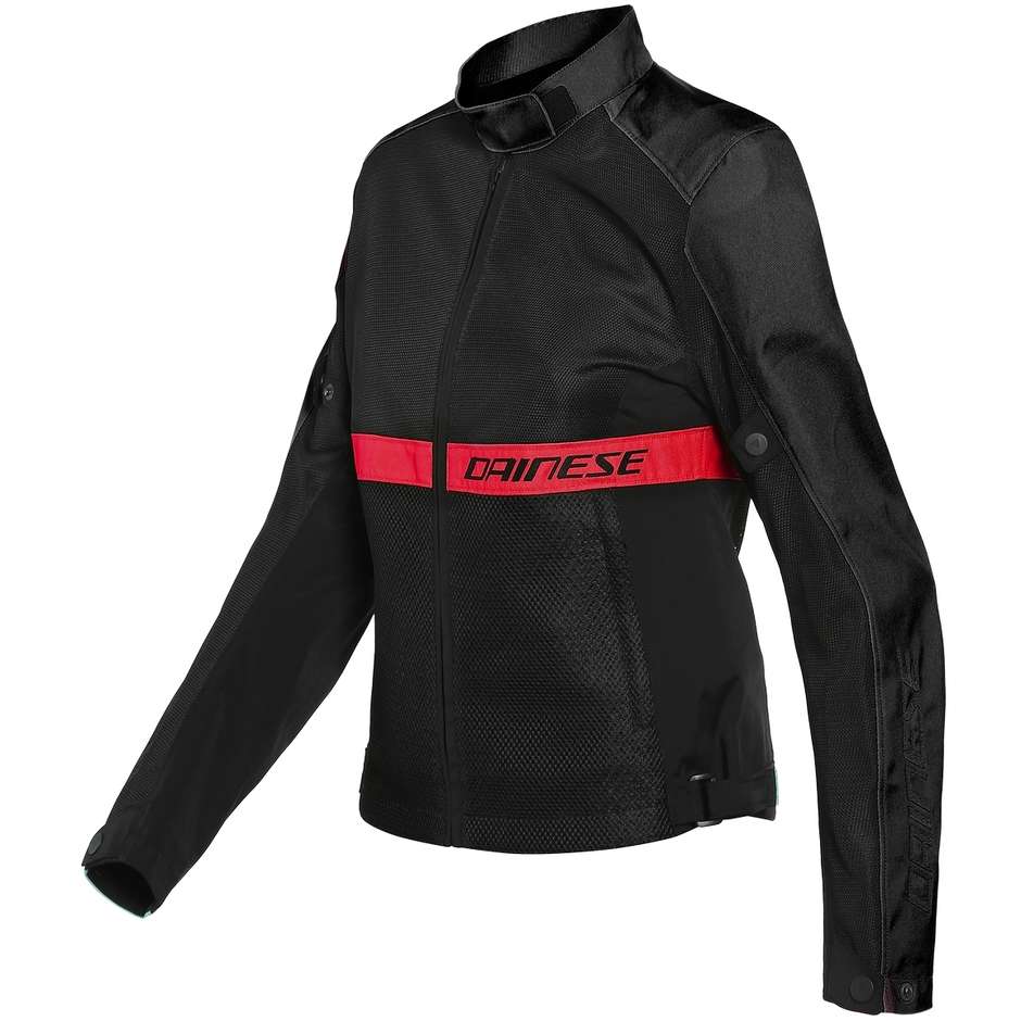 Woman Motorcycle Jacket in Dainese RIBELLE AIR Lady Black Red Fabric