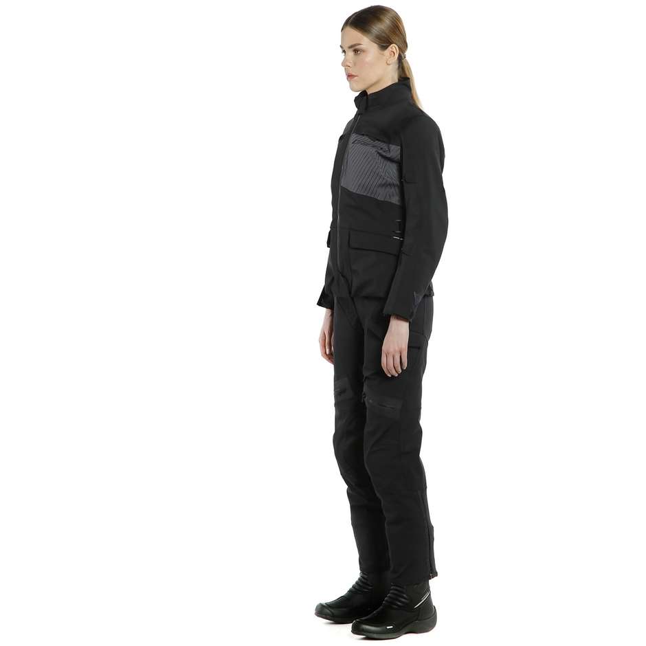 Woman Motorcycle Jacket in Dainese TONALE D-Dry XT Ebony Black Fabric