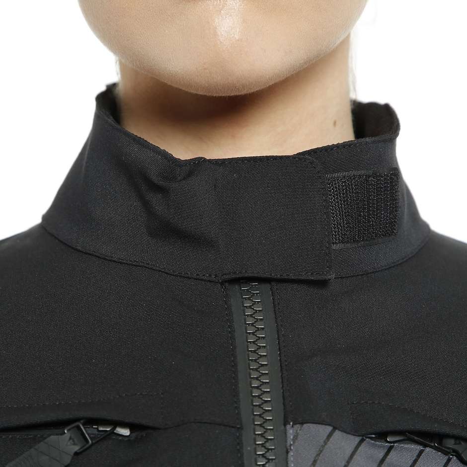 Woman Motorcycle Jacket in Dainese TONALE D-Dry XT Ebony Black Fabric