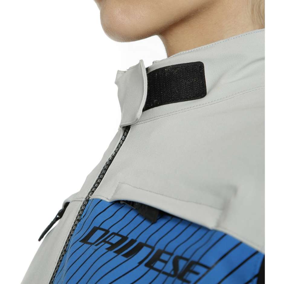 Woman Motorcycle Jacket in Dainese TONALE D-Dry XT Gray Blue Black Fabric
