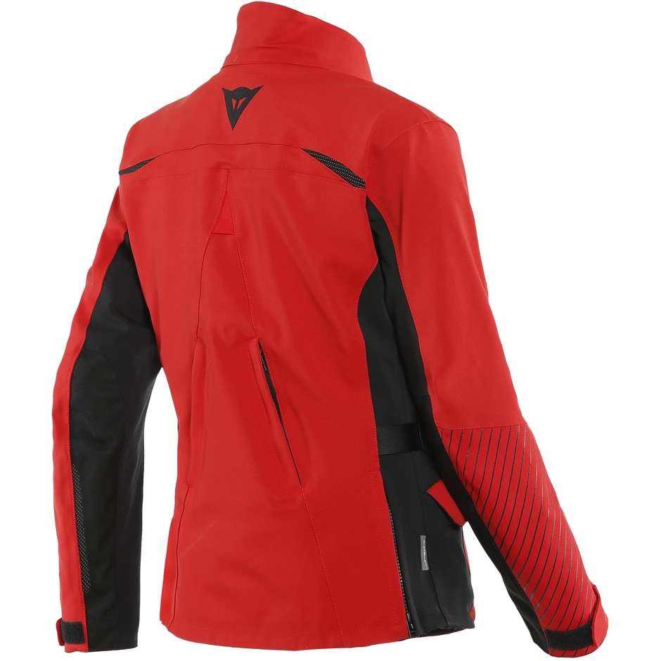 Woman Motorcycle Jacket in Dainese TONALE D-Dry XT Red Black Fabric