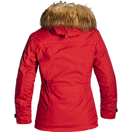 Woman Motorcycle Jacket In Helstons Fabric Artic Model Red