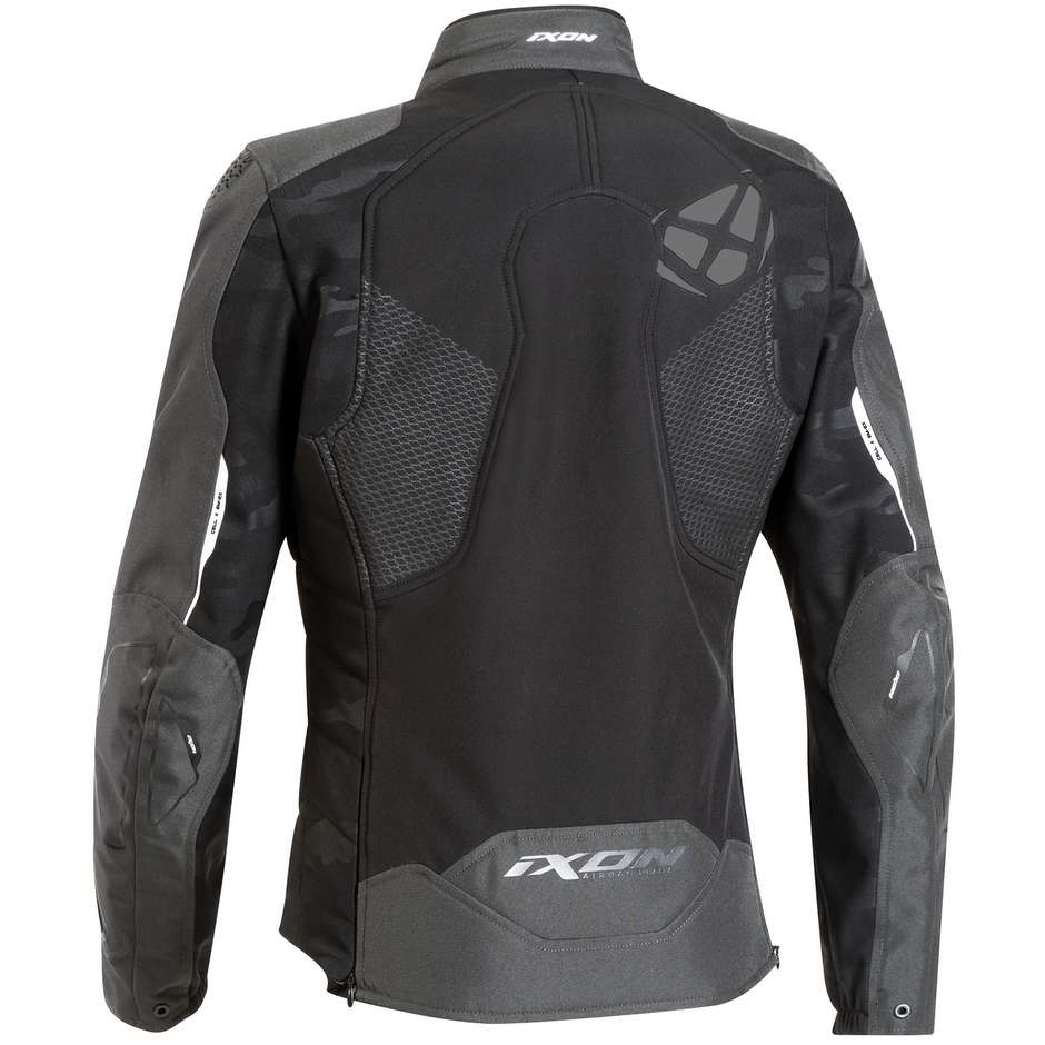 Woman Motorcycle Jacket In Ixon CELL LADY Fabric Black Anthracite White