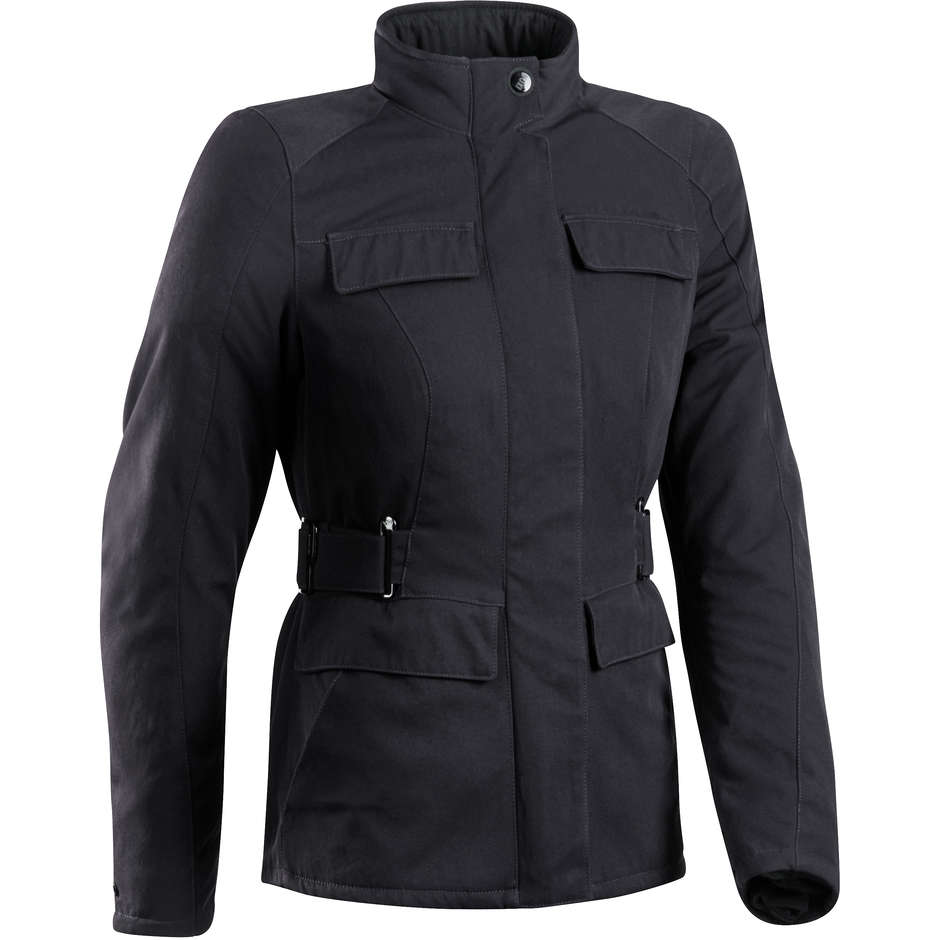 Woman Motorcycle Jacket In Ixon URBY LADY Black Fabric